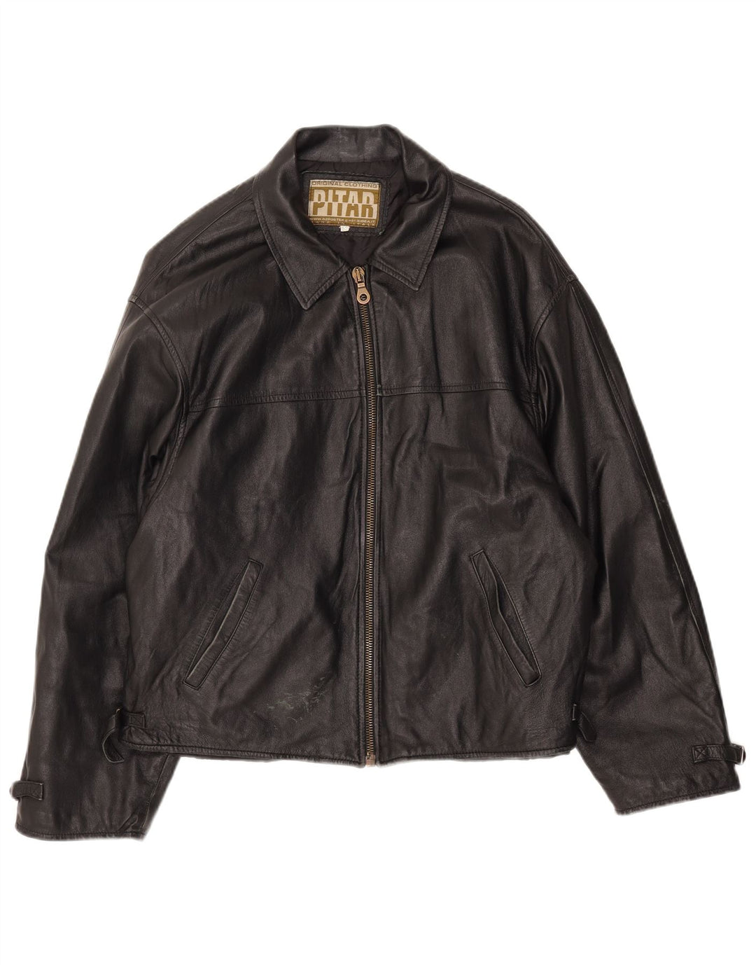 Veste en cuir homme vintage IT 52 XL Cuir noir