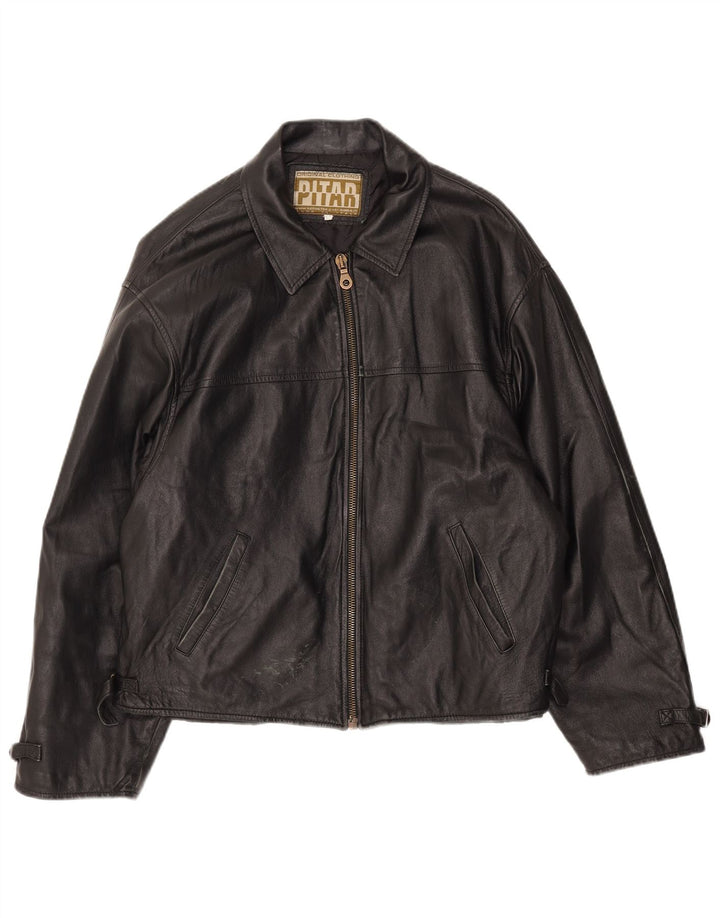 Veste en cuir homme vintage IT 52 XL Cuir noir