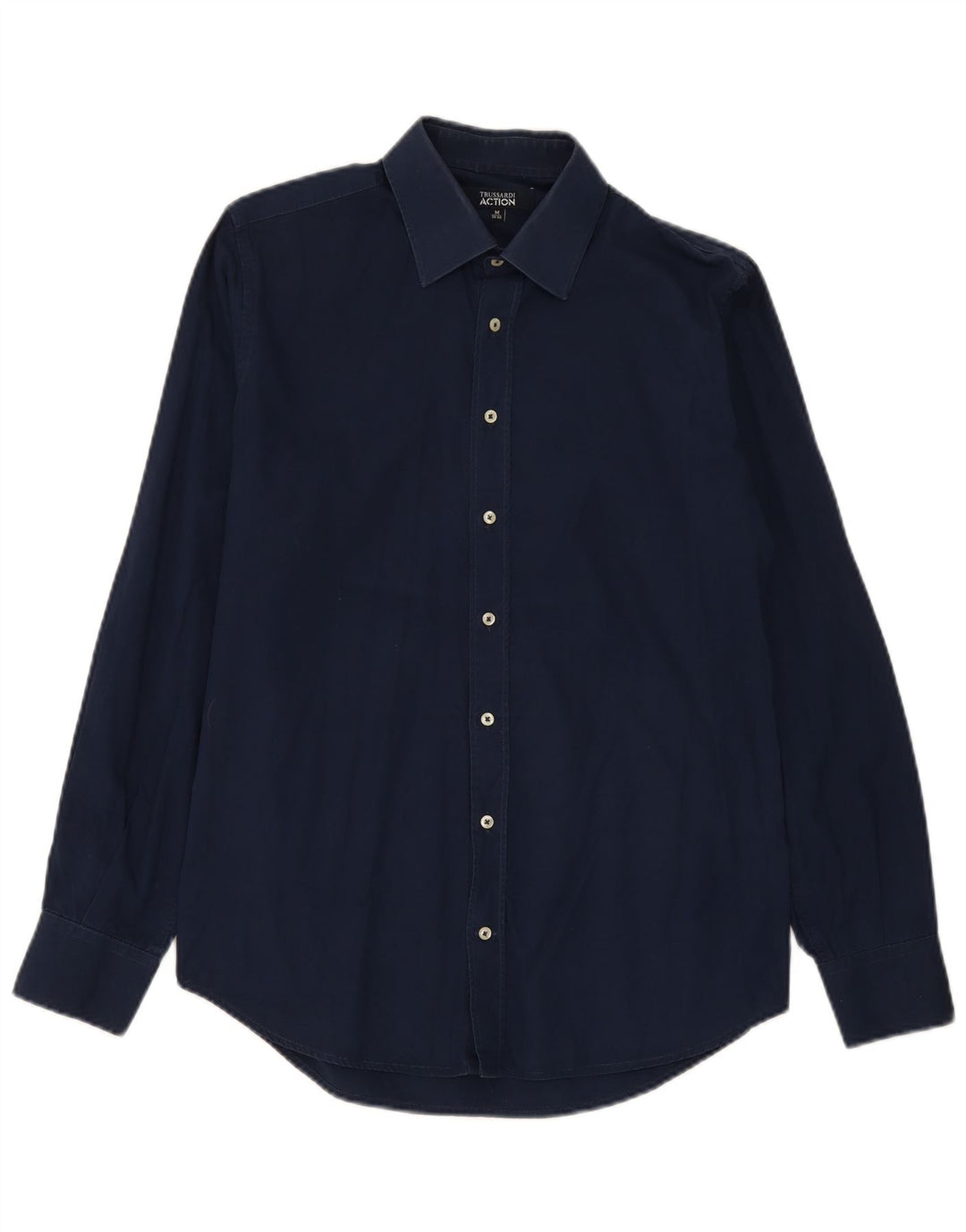 Trussardi Chemise Homme Taille 39/40 Bleu Marine Moyen Coton