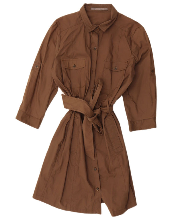 Robe chemise Zara femme UK 16 Large coton marron