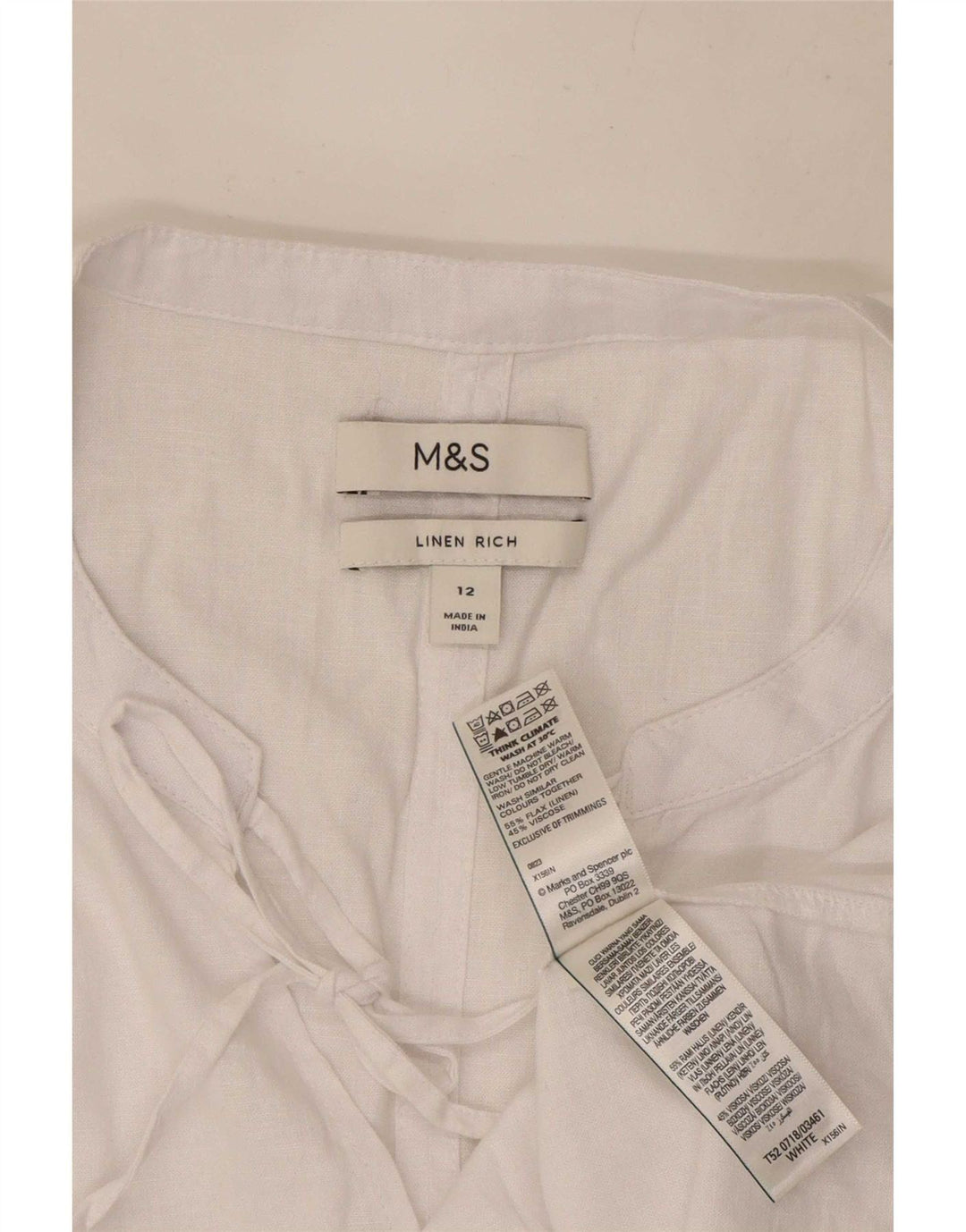Marks & Spencer Chemisier pour femme UK 12 Lin blanc moyen