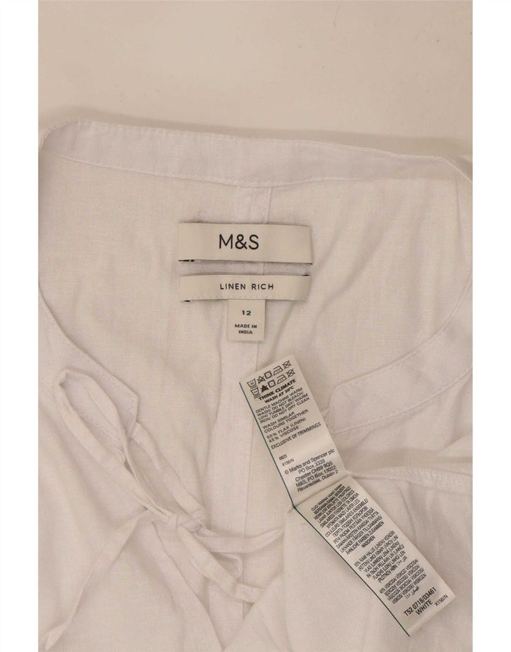 Marks & Spencer Chemisier pour femme UK 12 Lin blanc moyen