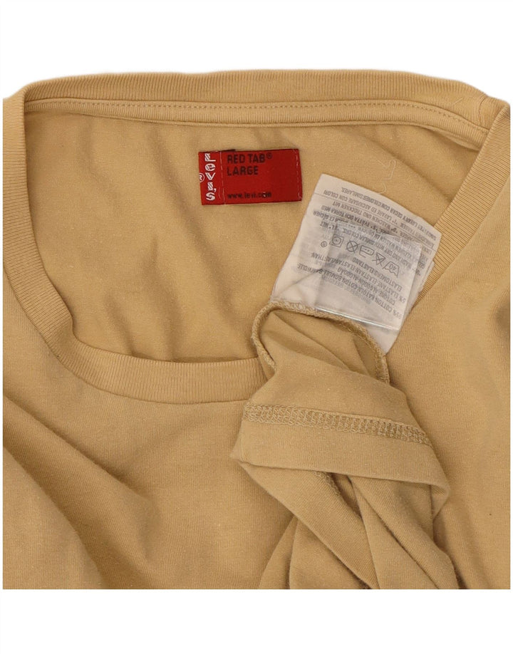 Levi's T-Shirt Femme UK 14 Large Beige Coton