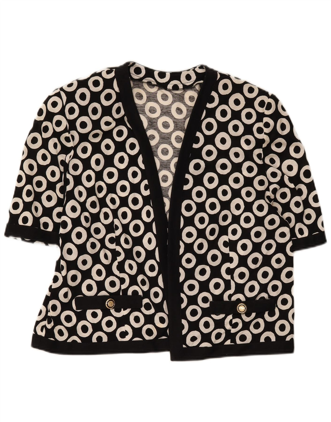 vintage Womens 2 Piece Set UK 16 Grand Noir Géométrique
