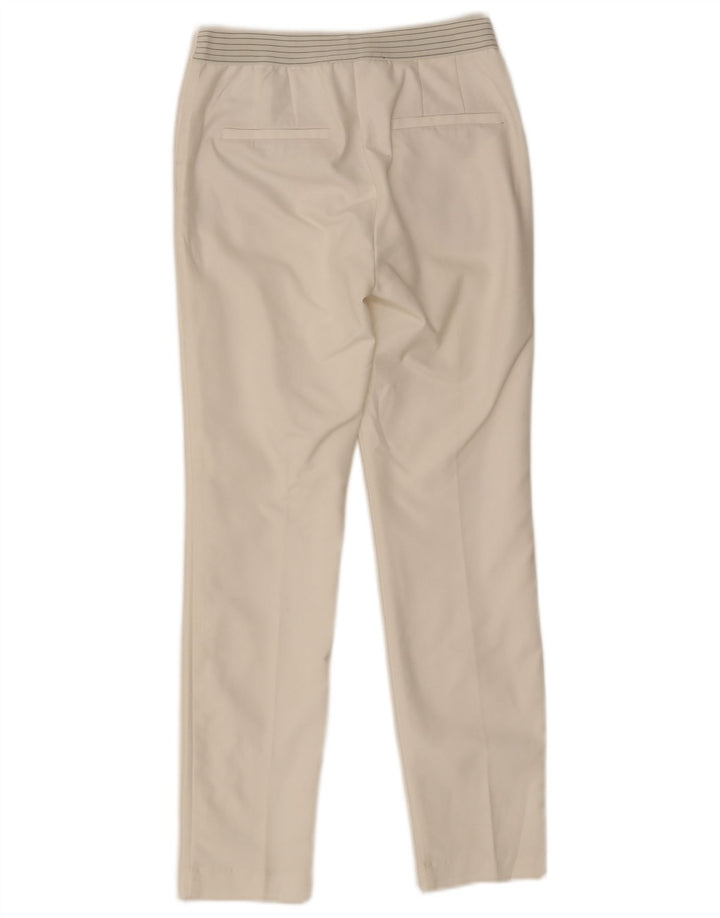 Pantalon Chino Slim Femme ZARA Petit W26 L28 Polyester Blanc