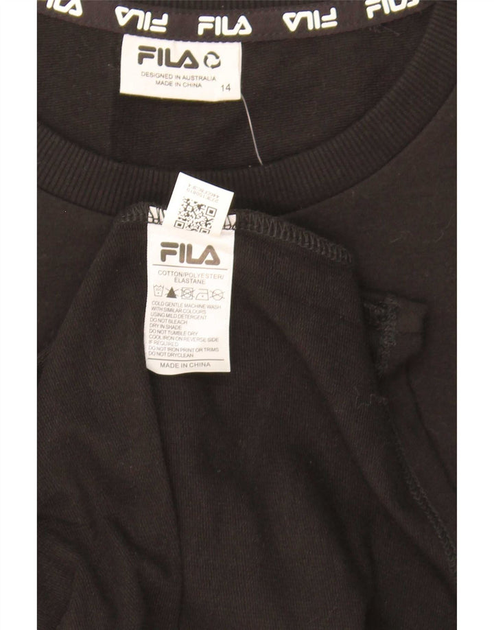Fila Robe graphique basique pour femme UK 14 en coton noir moyen