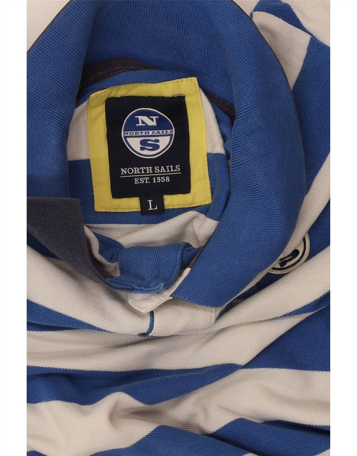 NORTH SAILS Polo Rugby Homme Grand Bleu Rayé Coton