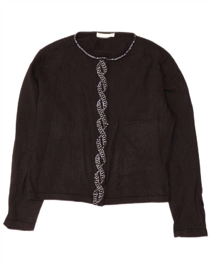 Marks & Spencer Pull cardigan court pour femme UK 12 Noir moyen