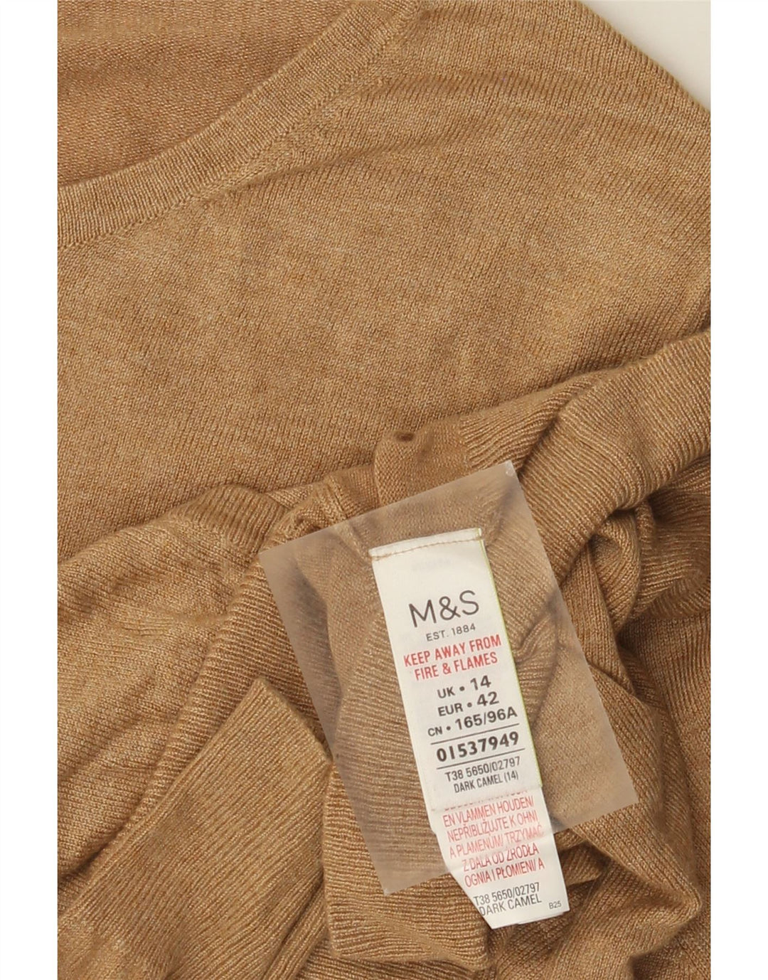 Marks & Spencer Pull Cardigan Femme UK 14 Large Beige Viscose