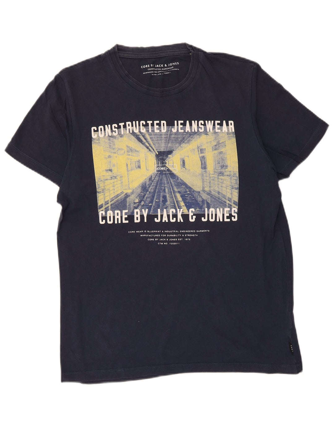 JACK & JONES T-Shirt Graphique Homme Petit Bleu Marine