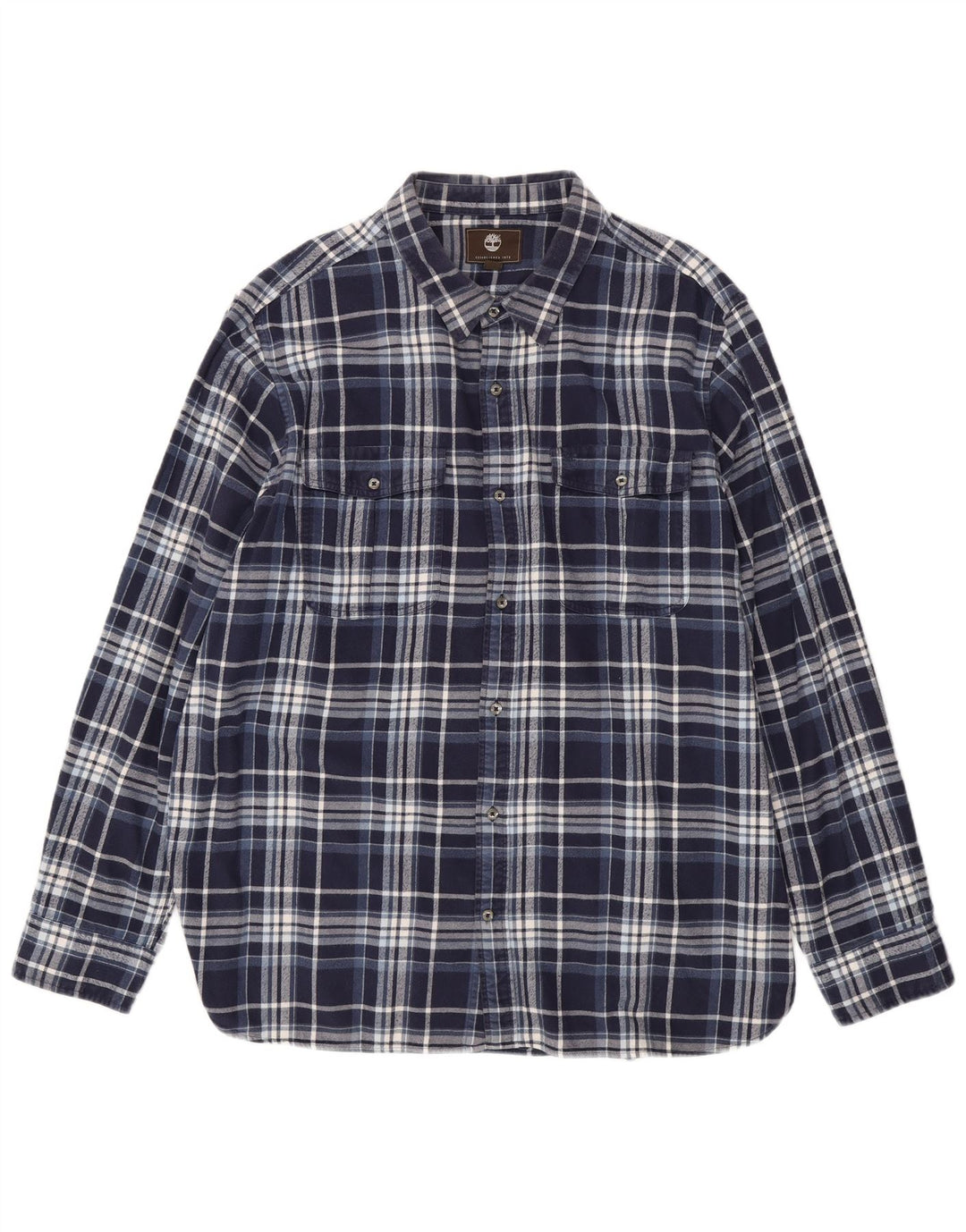 TIMBERLAND Chemise en flanelle coupe régulière pour homme 3XL en coton à carreaux bleu marine