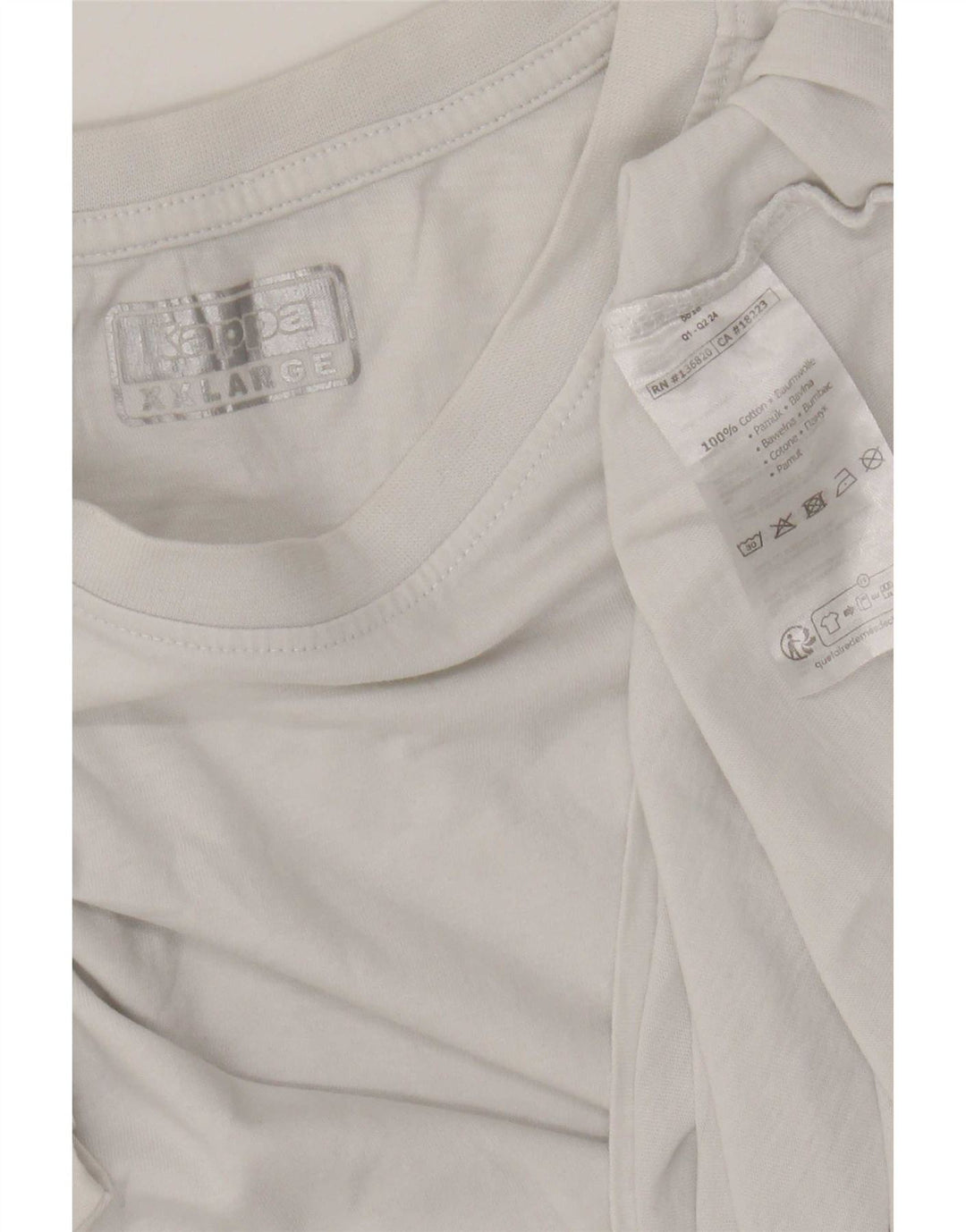 Kappa T-Shirt Homme Top 2XL Blanc Coton