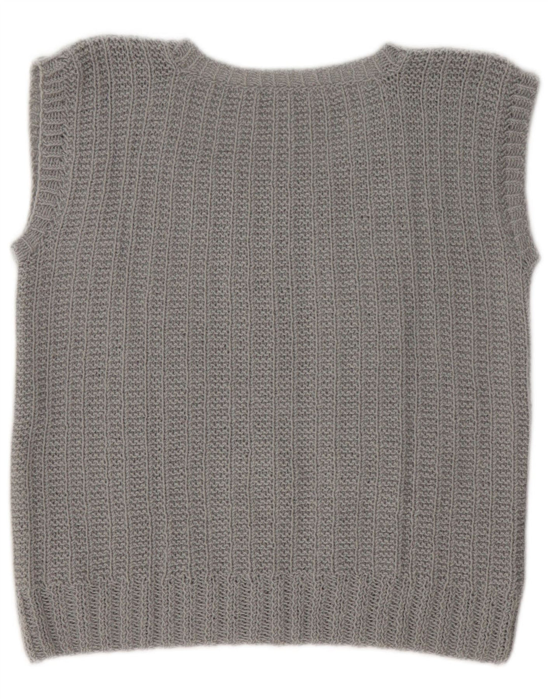 vintage Womens Vest Débardeur UK 14 Gris Moyen