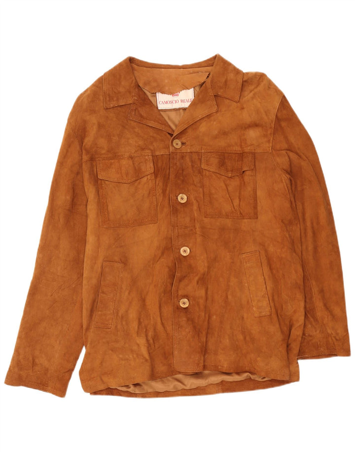 vintage Homme UK 38 Cuir Beige Moyen