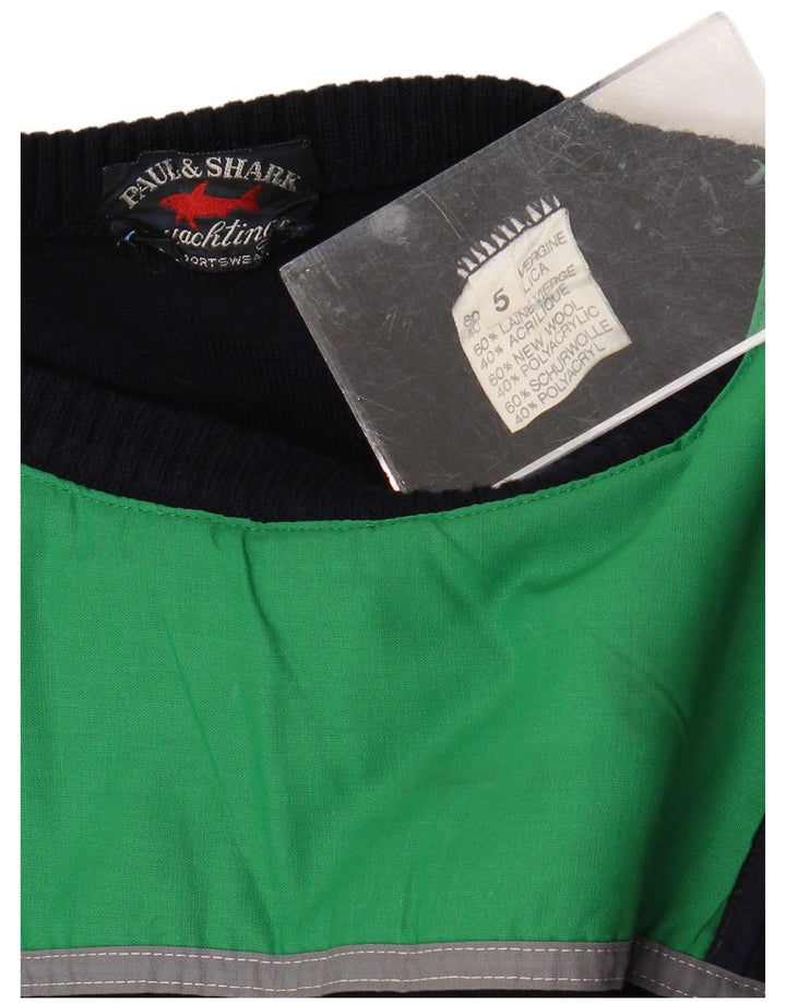 Paul & Shark Pull Col Zippé Homme Bleu Marine Moyen Laine Vierge