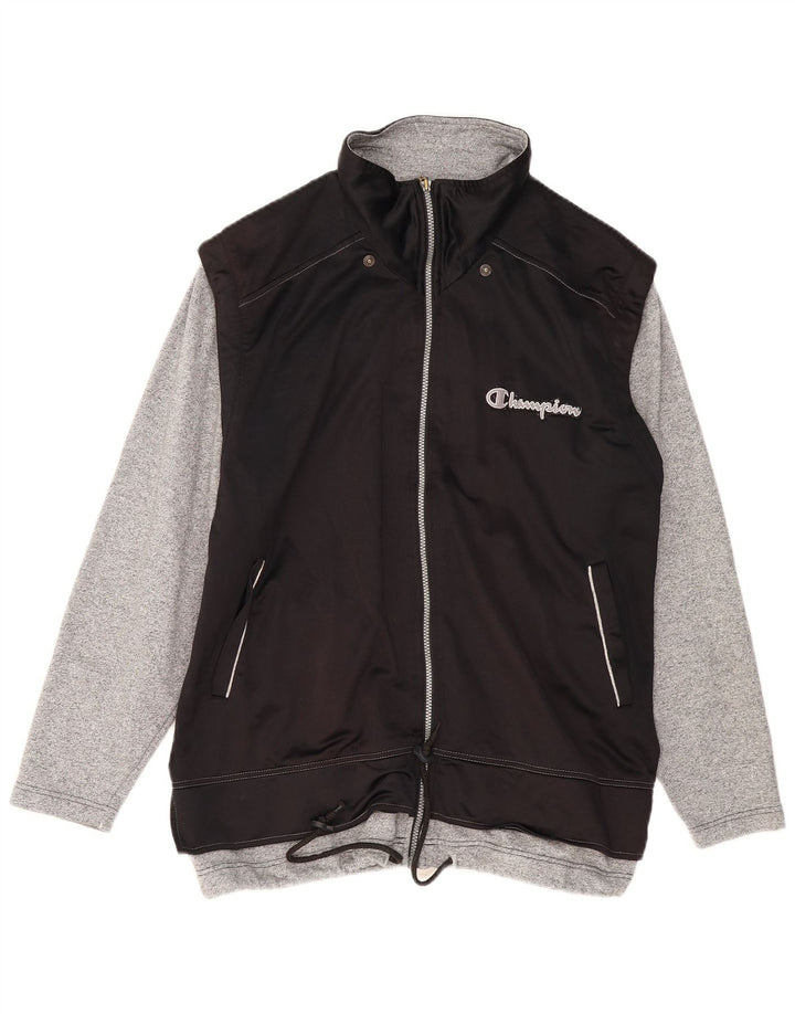 Champion Veste de survêtement graphique pour homme Taille L en polyester noir