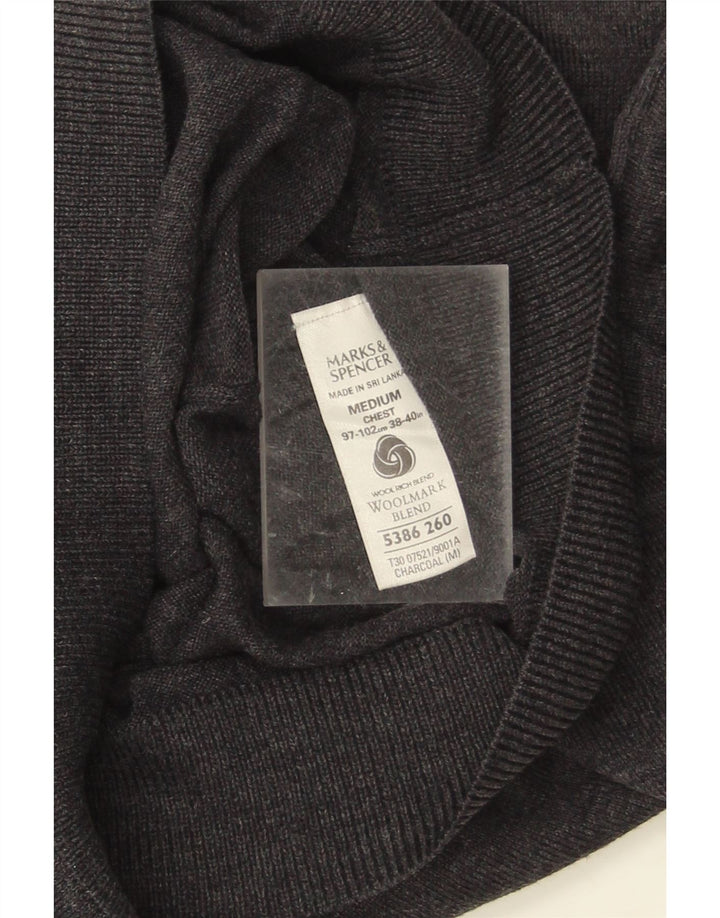 Marks & Spencer Pull Col V Homme Gris Moyen Acrylique