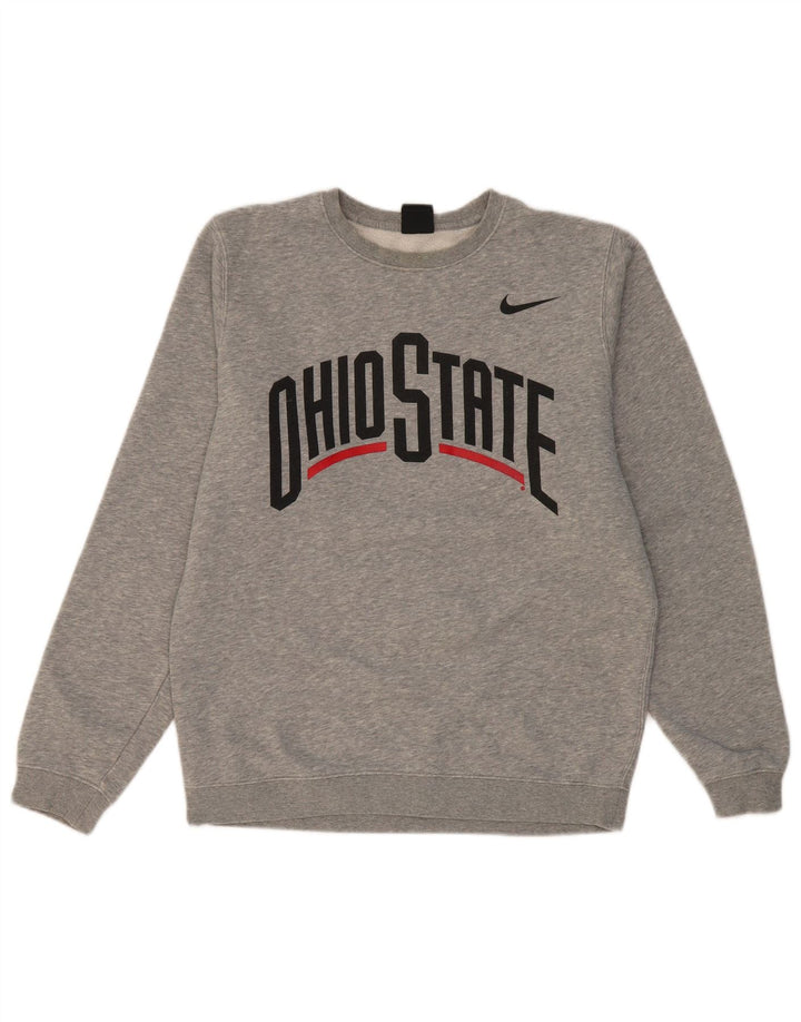NIKE Ohio State Graphic Sweatshirt Pull Petit Gris Coton