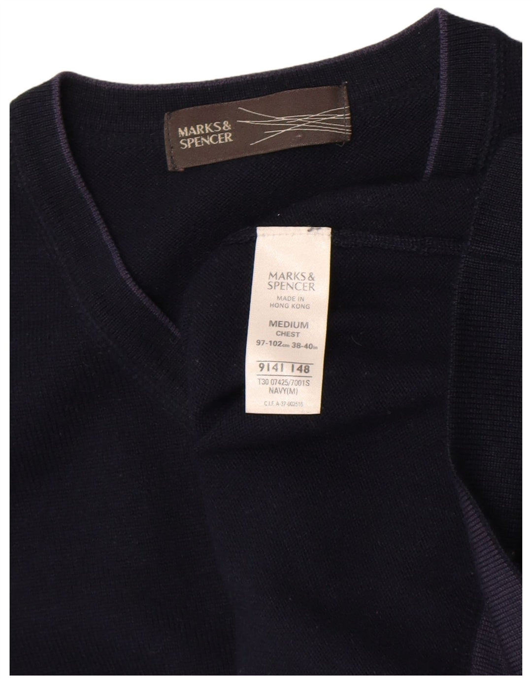 Marks & Spencer Pull col V Homme Bleu Marine Moyen Acrylique