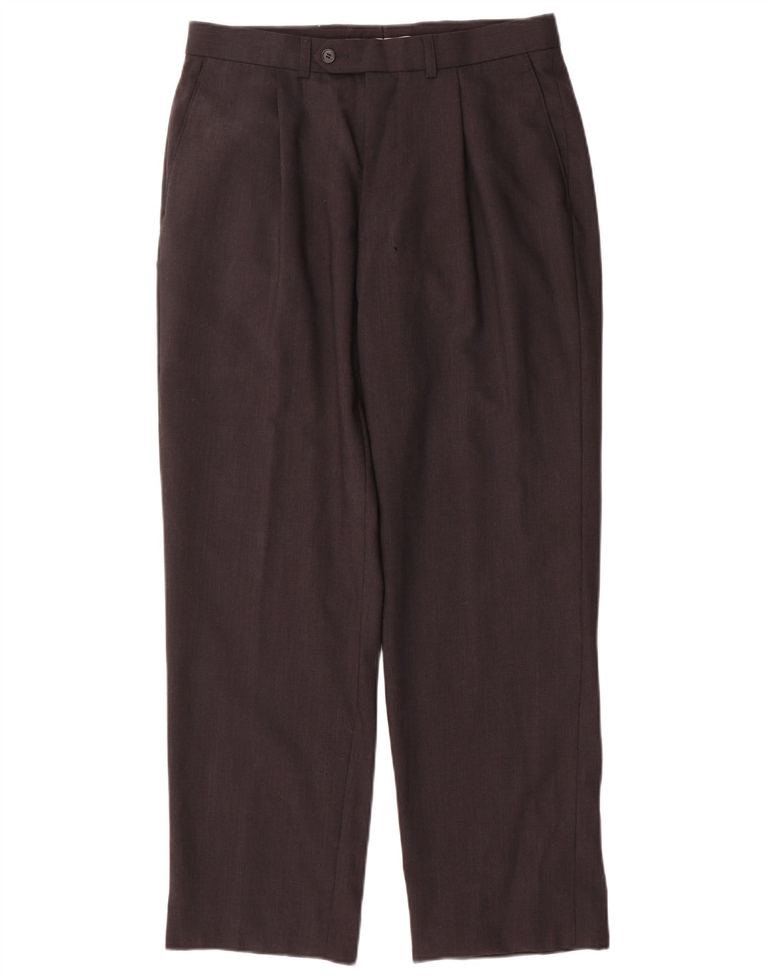 Marks & Spencer Pantalon de costume à chevilles pour hommes W32 L29 laine marron