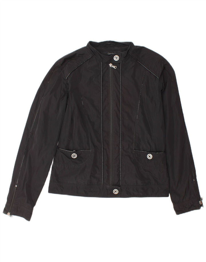 Calvin Klein Veste Bomber Femme UK 12 Moyen Noir