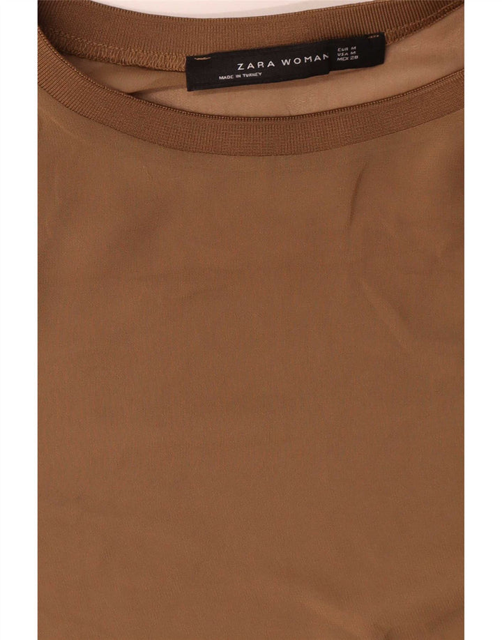 Zara Robe Maxi Femme UK 14 Beige Moyen
