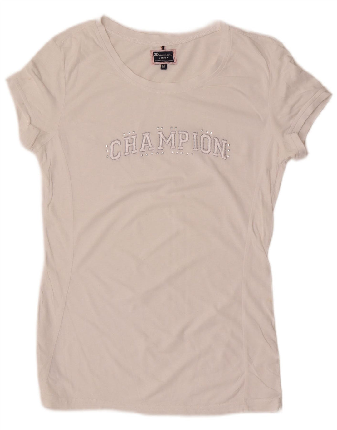 Champion T-shirt graphique pour femme UK 12 Blanc moyen