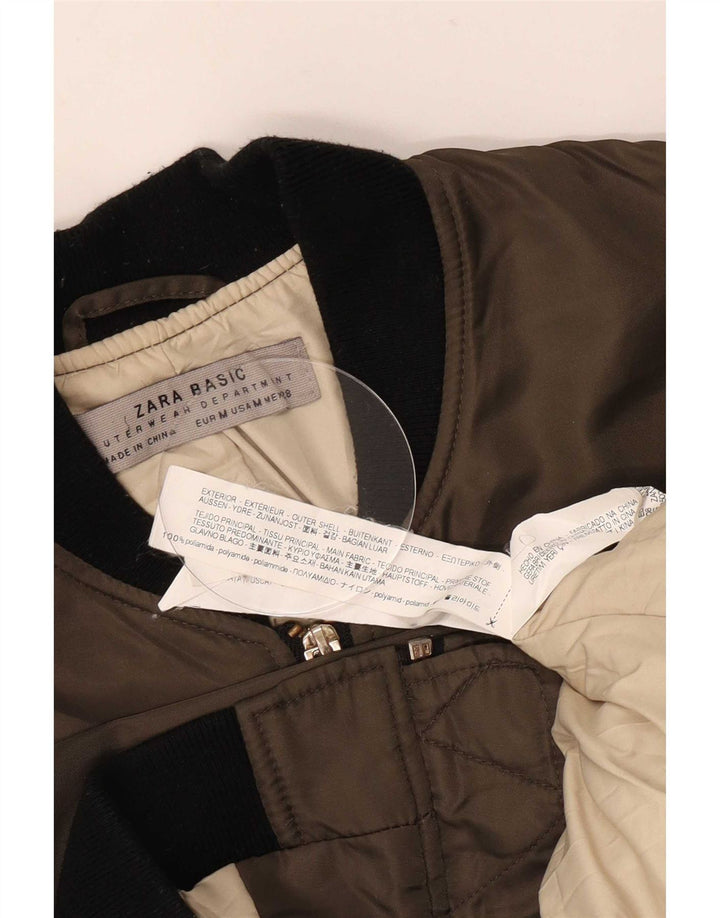 Zara Veste Bomber Oversize Femme UK 14 Kaki Moyen Colorblock