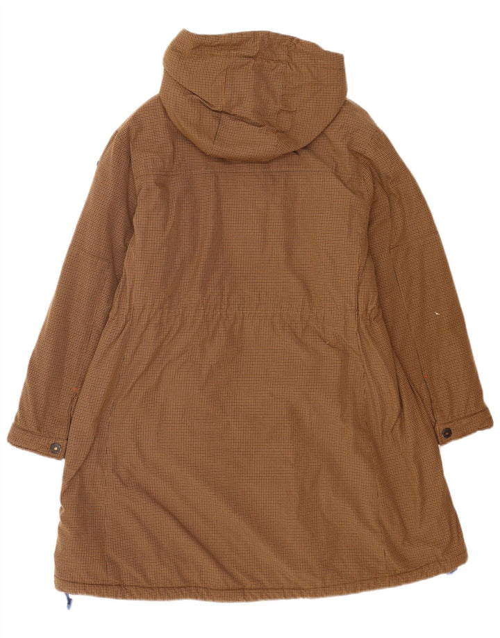 Invicta Veste Parka à capuche pour femme UK 6 XS Marron pied-de-poule Polyamide
