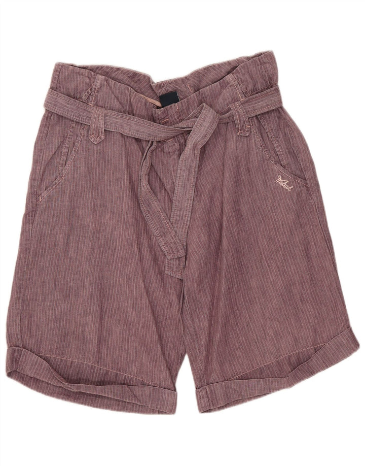 WOOLRICH Short Chino Femme W31 Lin Violet Moyen à Rayures