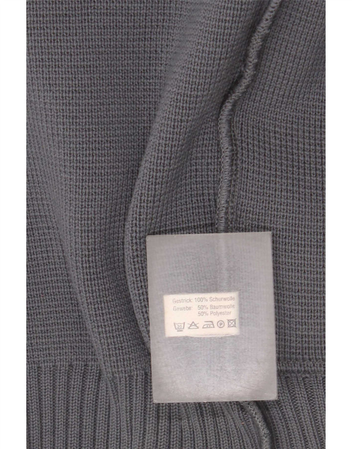 vintage Homme Cardigan Pull EU 40 Laine Gris Moyen