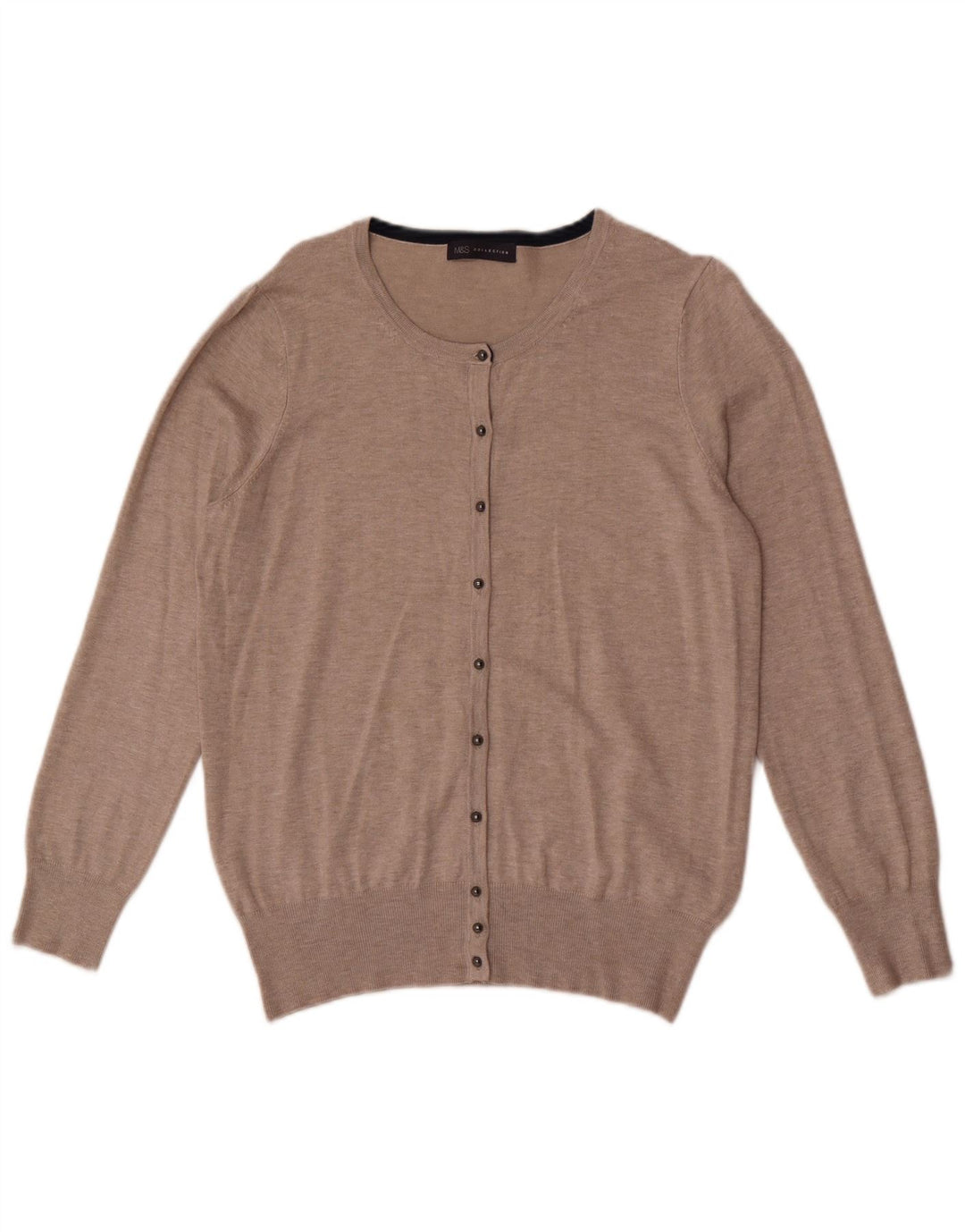 Marks & Spencer Pull Cardigan Femme UK 16 Large Beige Viscose
