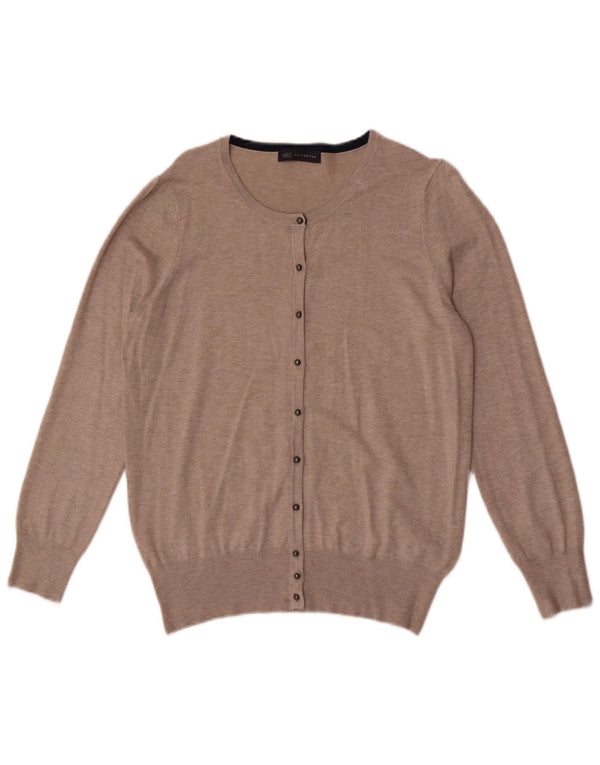 Marks & Spencer Pull Cardigan Femme UK 16 Large Beige Viscose
