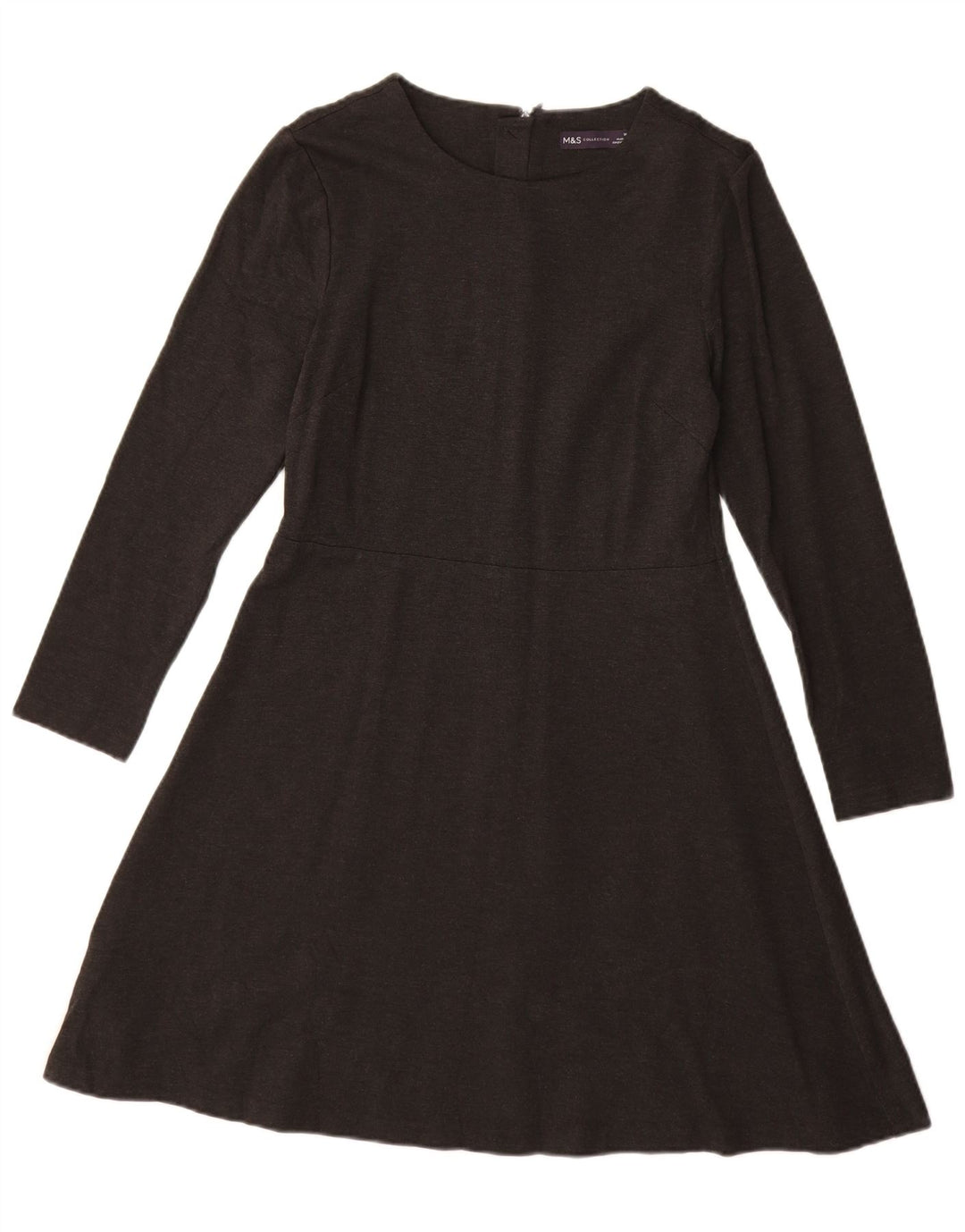 MARKS & SPENCER Robe trapèze à manches longues pour femme UK 10 Small Noir