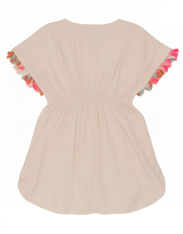 Lipsy Robe caftan de plage pour femme UK 8 Small Blanc