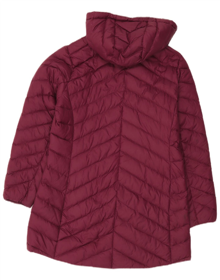 Marks & Spencer Manteau rembourré à capuche pour femme UK 12 Medium Bordeaux Polyamide