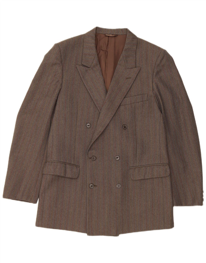 vintage Mens Double Breasted Blazer Veste IT 50 Grande Rayure Grise
