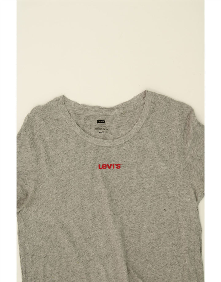 LEVI'S Womens T-Shirt Top UK 12 Medium Grey Vintage Levi's and Second-Hand Levi's from Messina Hembry 
