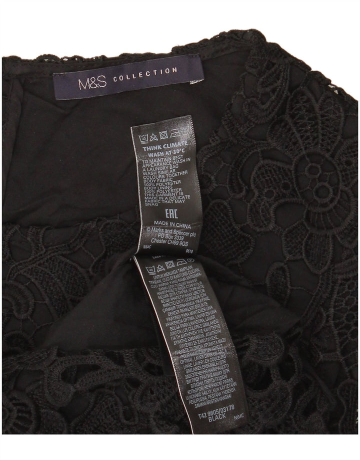 Marks & Spencer Robe fourreau en dentelle pour femme UK 8 Petit Noir Floral Polyester