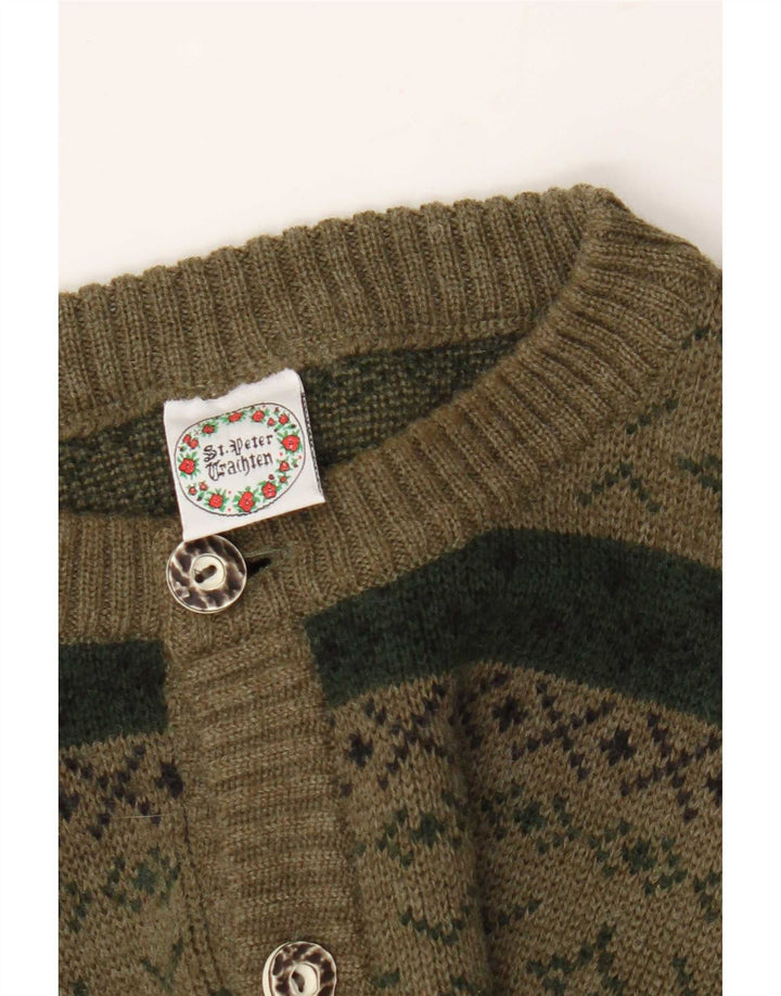 St. Peter Trachten Pull Cardigan Homme Kaki Moyen Fair Isle Acrylique