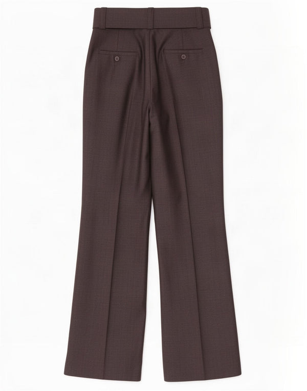Zara Pantalon de costume taille haute à jambe large pour femme EU 36 XS W26 L31 Laine grise