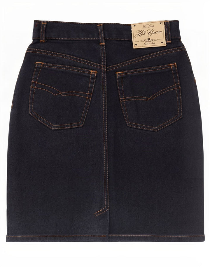 jupe en denim femme vintage IT 44 Medium W30 Bleu Marine
