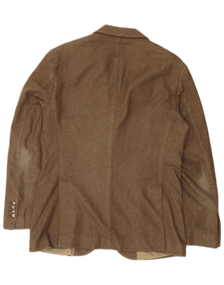 Massimo Dutti Veste Blazer 2 Boutons Homme EU 50 Grande Laine Marron