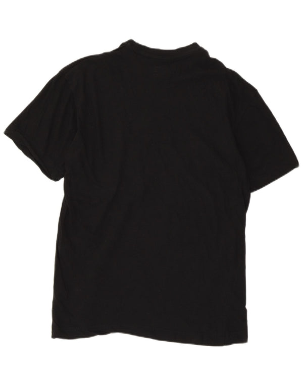 KAPPA T-shirt graphique pour femme UK 14 Large Noir Coton