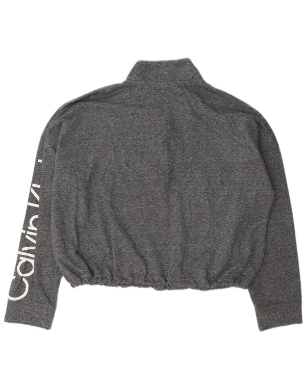 Calvin Klein Sweat-shirt court graphique pour femme UK 20 2XL Gris moucheté