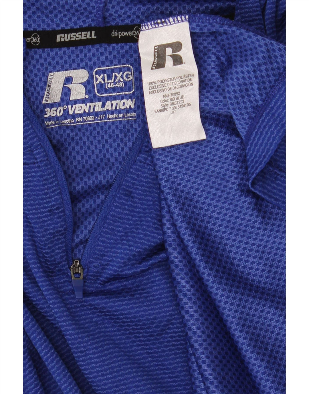 Russell Athletic Pull à capuche pour homme Haut de survêtement XL Bleu Polyester