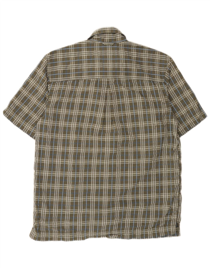 EDDIE BAUER Chemise à manches courtes pour homme en coton à petits carreaux gris