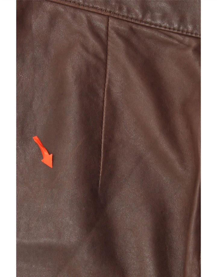 jupe en cuir femme vintage W28 Cuir marron moyen