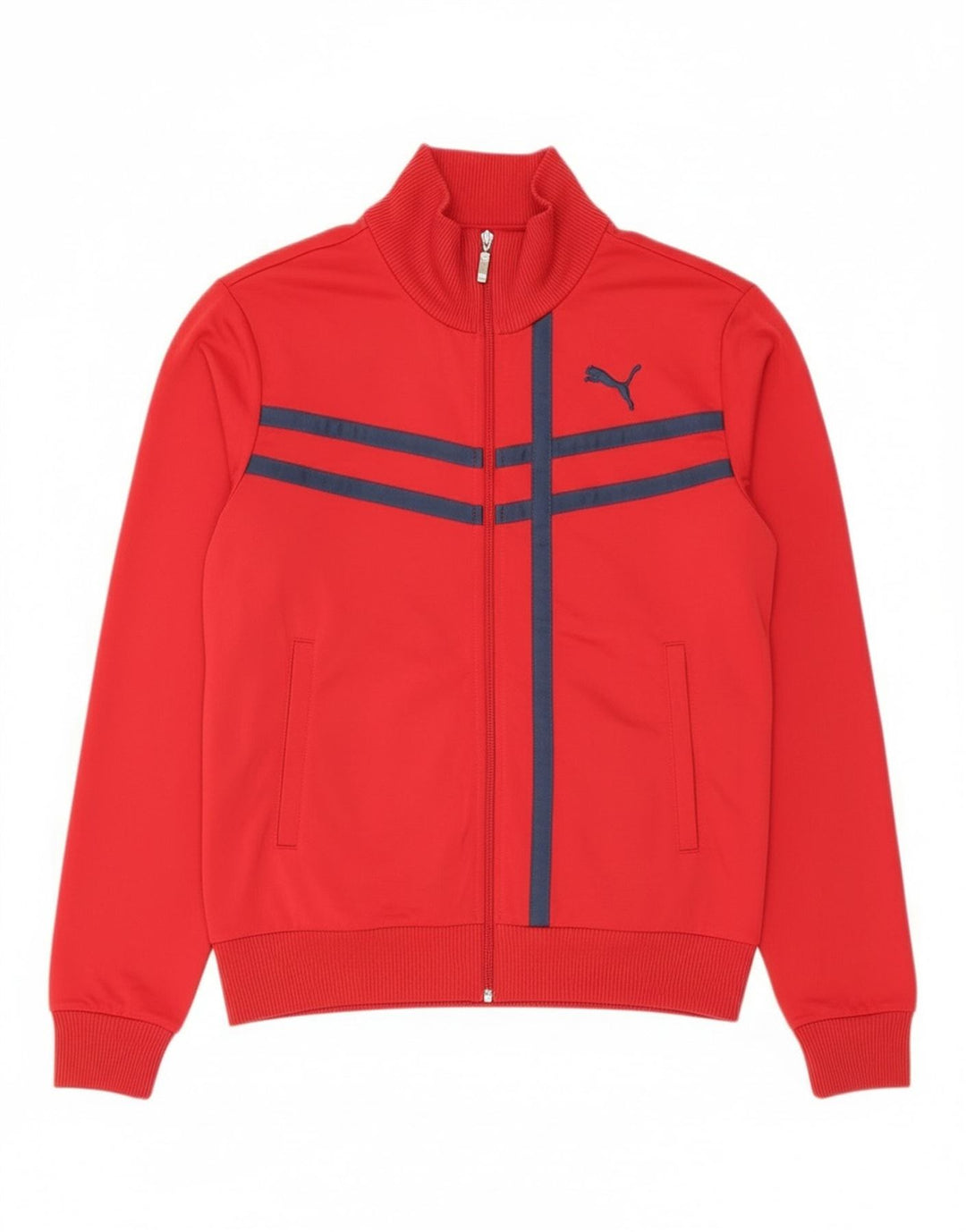 Puma Veste de Survêtement Homme Rouge Moyen Rayé Polyester