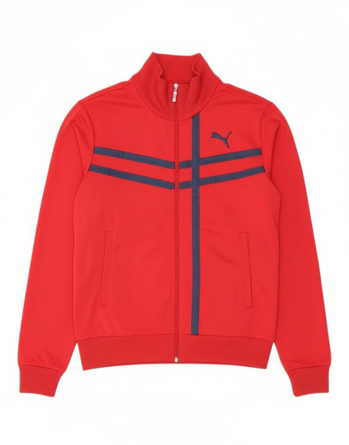 Puma Veste de Survêtement Homme Rouge Moyen Rayé Polyester